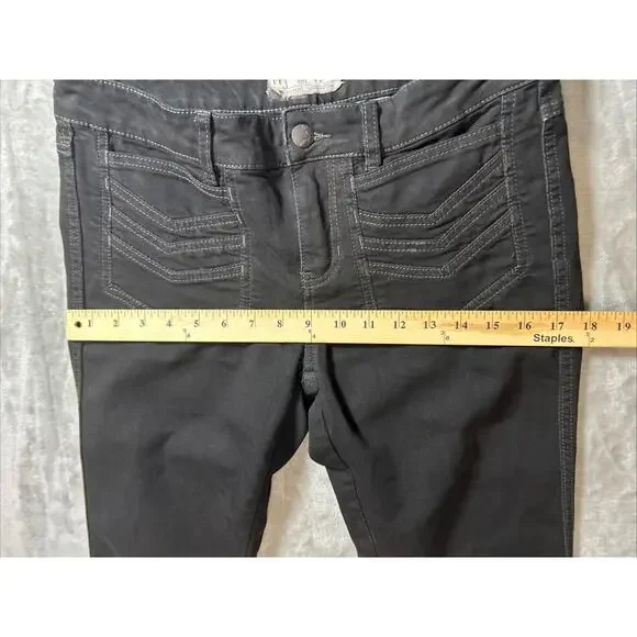 Free People Womens 27 Black Flared Legs Jeans Y2K Retro Boho Hippie USA - Picture 4 of 14